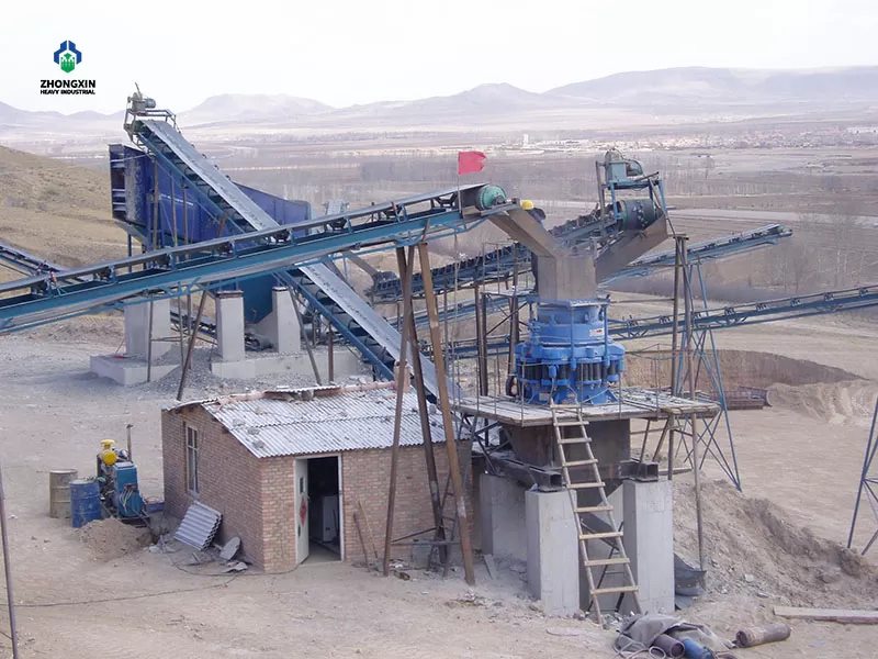 linea de produccion de agregados con trituradora de cono de resorte py