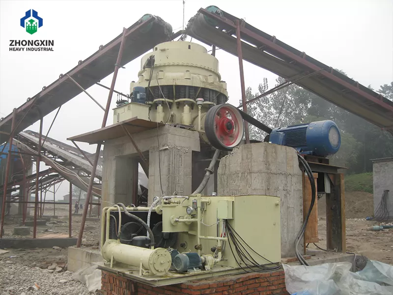 Symons 7ft cone crusher working in mining plant for ore processing