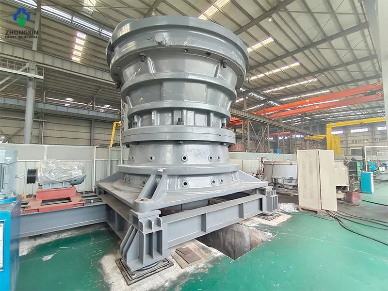 Large-scale primary gyratory crushers manufactured in factory workshop before delivery and installation