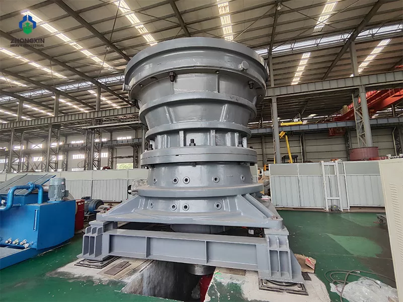 Primary gyratory crusher equipment assembled in factory for high-capacity ore and hard rock crushing