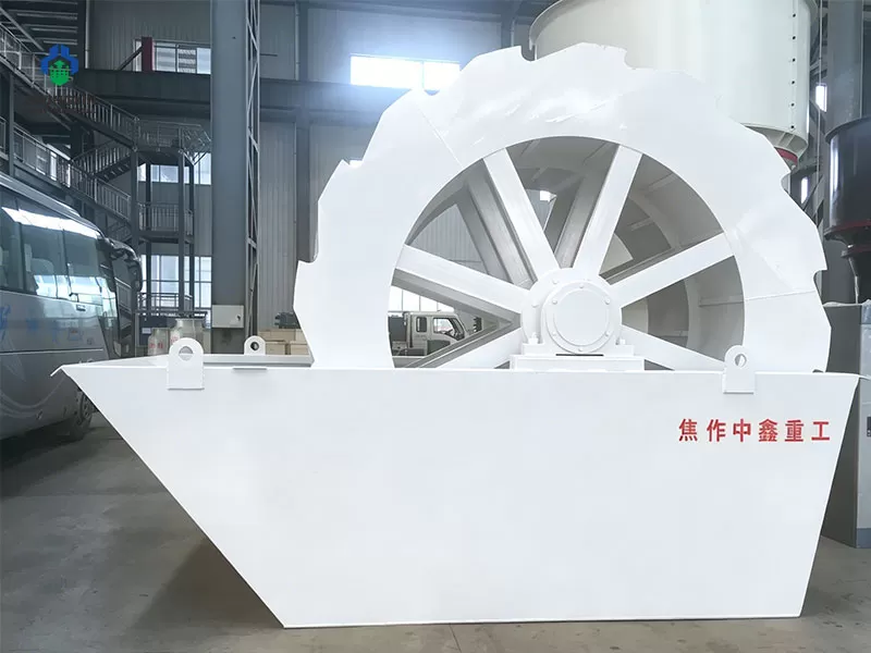 Máquina lavadora de arena de ruedas terminada en taller de producción