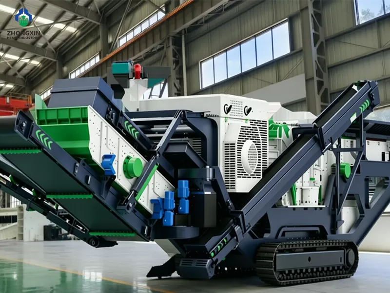 Planta de trituración de impacto móvil con placas de ajuste hidráulico
