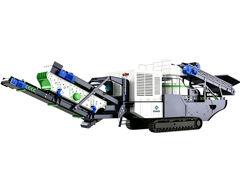 Trituradora móvil sobre orugas para fabricación de arena en planta industrial