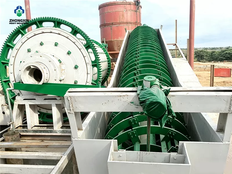 Linea continua de procesamiento de pulpa mineral con clasificador tipo sumergido