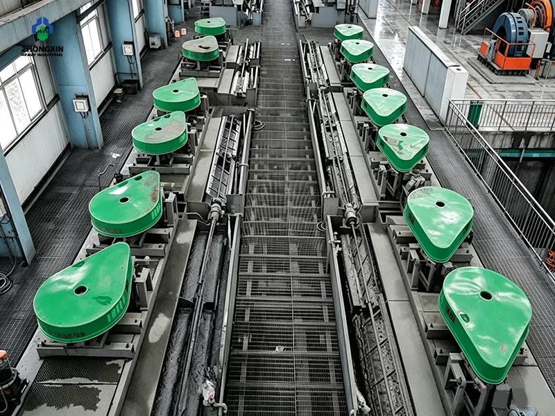 Máquina de flotación en planta concentradora de mineral de oro y zinc
