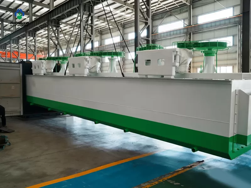 Despacho y carga de celdas de flotación minera para exportación