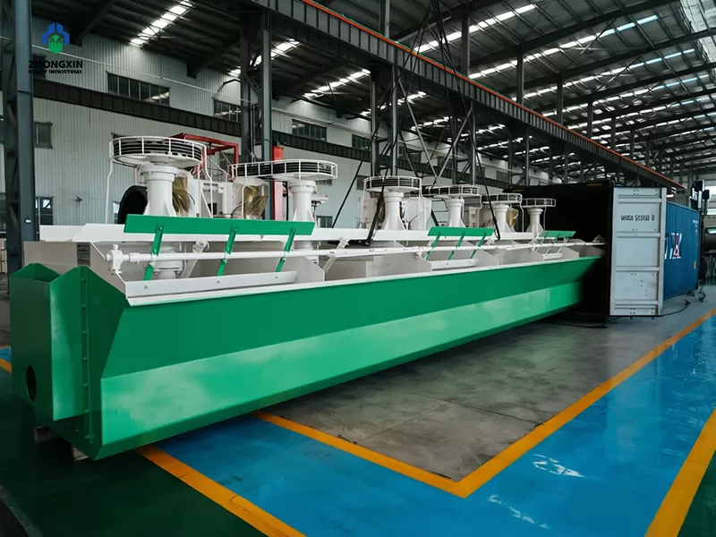 Embalaje seguro de máquinas de flotación para transporte a Latinoamérica