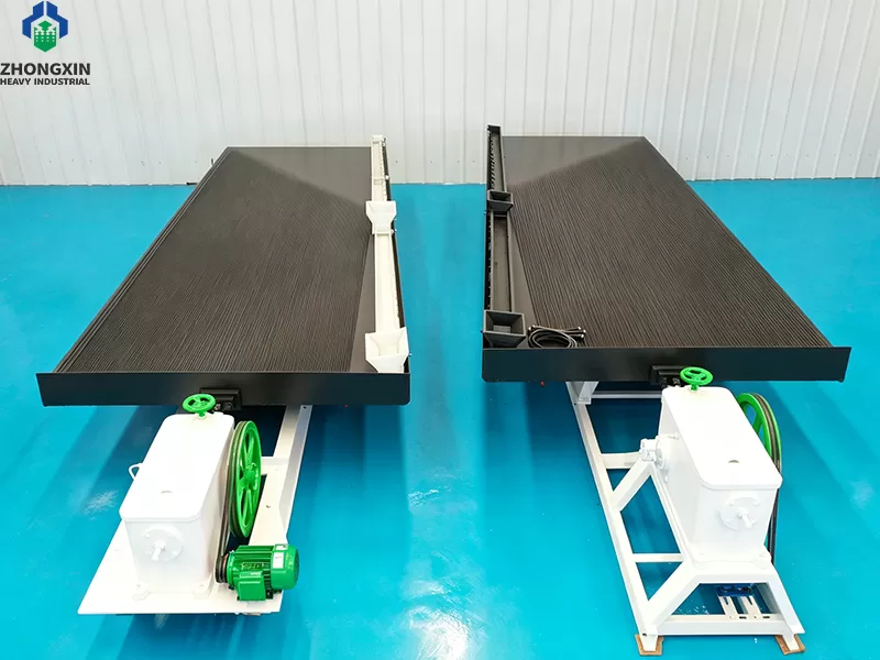 6-S shaking table deck surface with riffle patterns for fine gold recovery