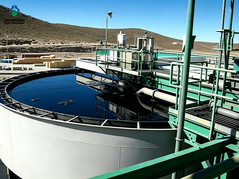Equipo de espesamiento de lodos en planta de minerales