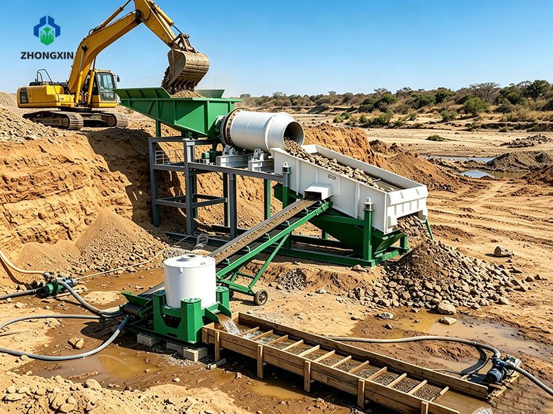 Operación continua de concentrador centrífugo de oro en planta concentradora de oro