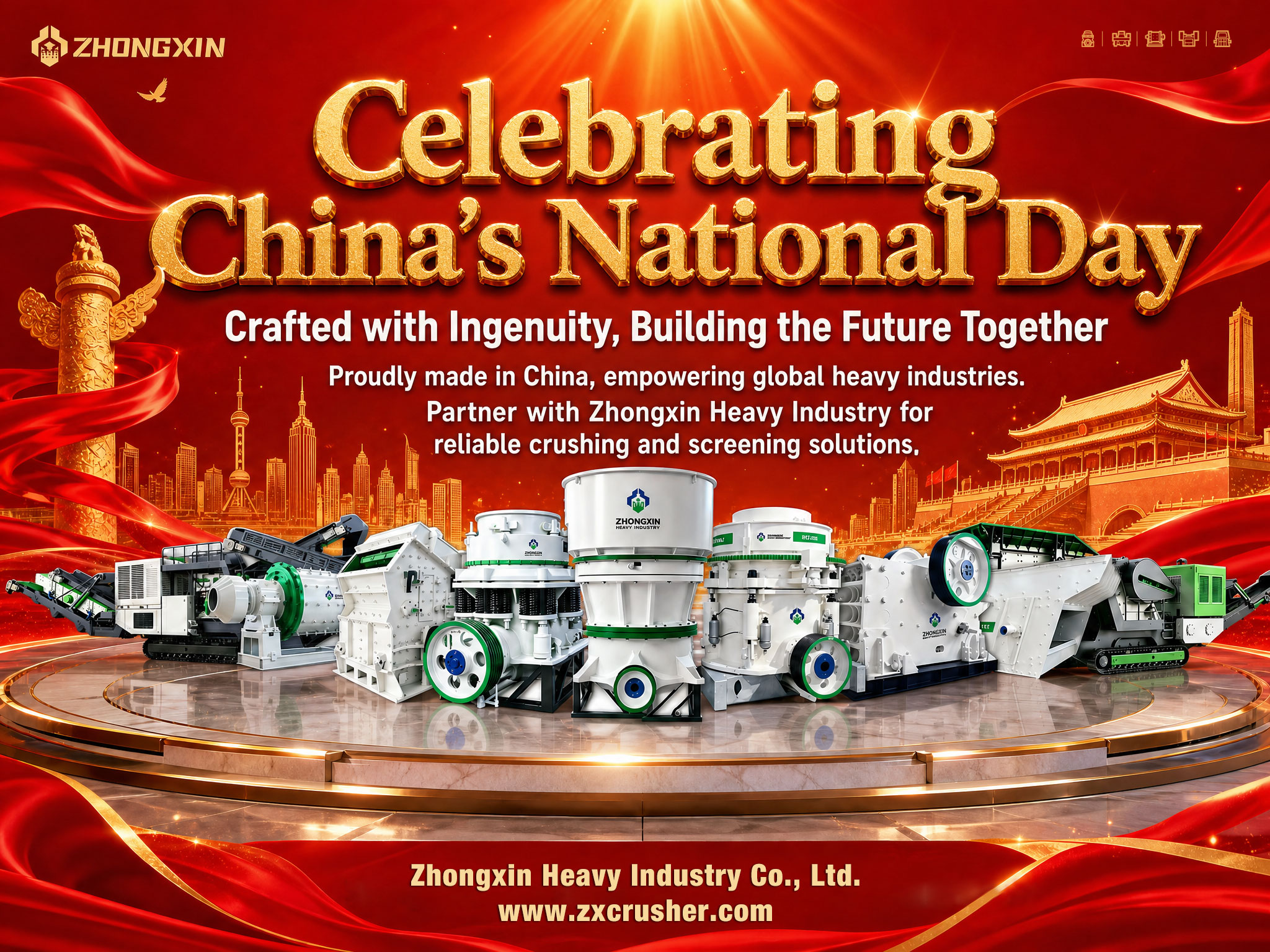 Celebrando el Día Nacional de China: Zhongxin Heavy Industry Continúa Impulsando la Minería y Construcción Global con Ingeniería Avanzada