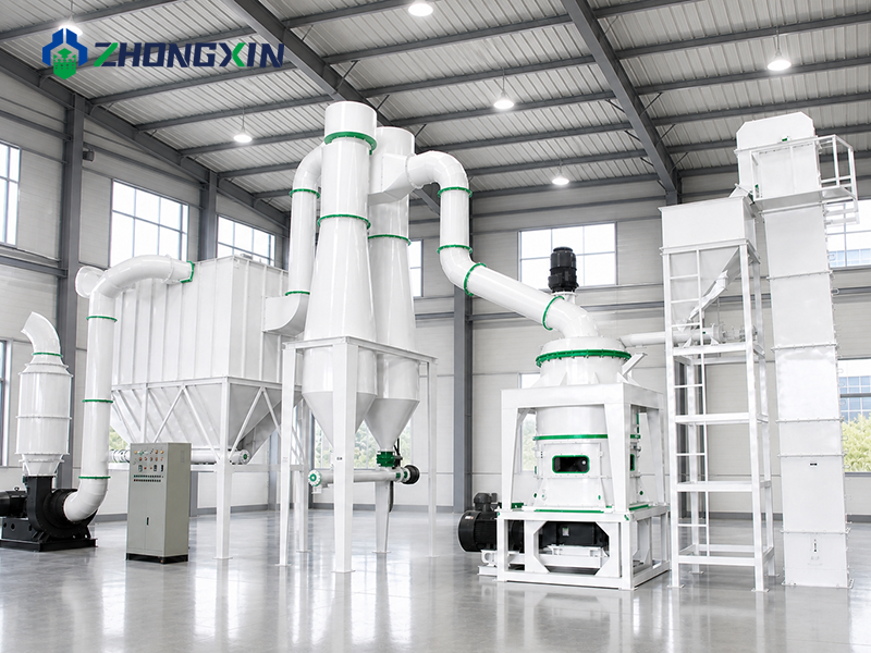 Sistema de clasificación de aire dinámico y transporte por tubería de una planta de molienda HGM industrial.